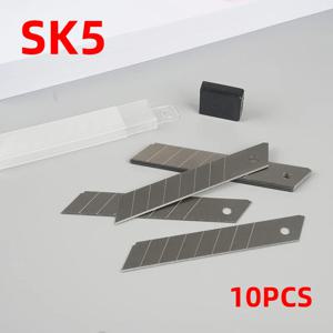 10 Pcs 9/18/25mm 유틸리티 나이프 블레이드 SK5 탄소 합금강 박스 커터 레터 오프너 스냅 오프 교체 블레이드