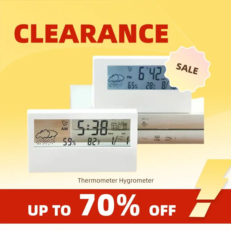 알람 시계가 있는 가정용 클리어런스_기상 관측소 LED 온도계 온습도계 다기능 전자 온도 습도