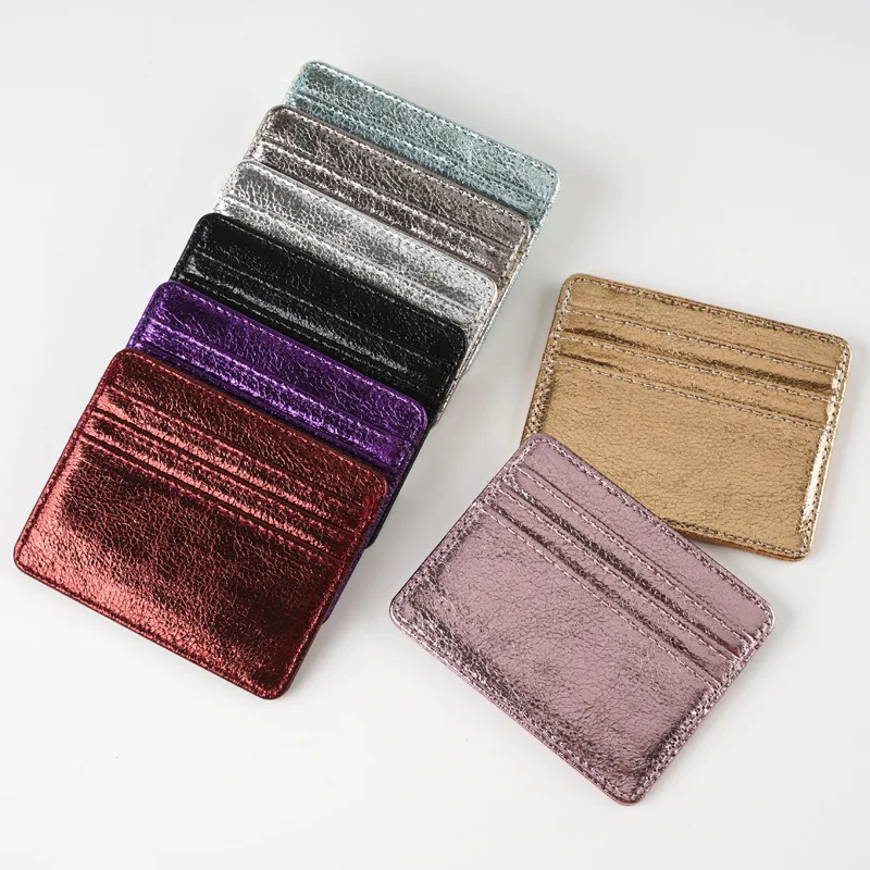 초박형 가죽 미니 지갑 슬림 뱅크 신용카드 홀더, 남성 비즈니스 소형 ID 케이스, 여성 지갑, 4 슬롯 카드 홀더