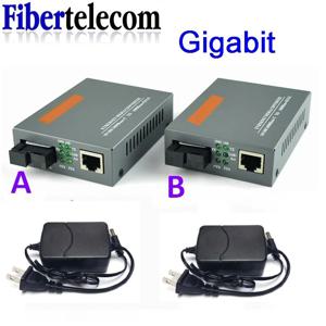 HTB-GS-03 기가비트 광섬유 미디어 컨버터 10/100/1000Mbps 단일 모드-RJ45 3KM/20KM UPC/APC SC-포트 미국 전원 공급 장치