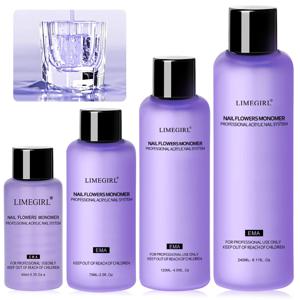 Limegirl 대용량 네일 아크릴 액체 모노머 크리스탈 40/70/120/240ml 네일 아트 DIY 아크릴 파우더 액체 매니큐어