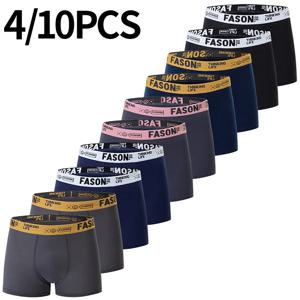 4/10 팩 청소년부터 성인까지 부모-자식 Boyshort 간단한 패션 멀티 사이즈 반바지 남성의 편안한 속옷 탄성 허리 P