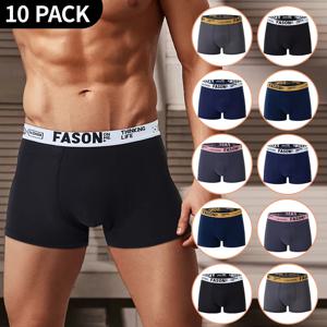 4/10 팩 남성과 청소년의 간단하고 세련된 Boyshort 캐주얼 조커 탄성 허리 반바지 멀티 사이즈 혼합 색상 Underwea