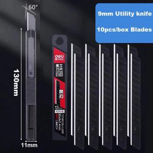 델리 유틸리티 나이프 세트 9mm SK5 금속 블레이드 포켓 나이프 절단 종이 상자 철거 익스프레스 나이프 홈 학교 용품