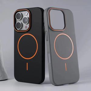 아이폰 16 프로 맥스 15 14 13 12용 초슬림 심플 맥세이프 무선 충전 지원 무광택 컬러 렌즈 하드 PC 케이스