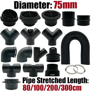 에어 디젤 히터 75mm 직경 0.8/1/2/3M 길이 덕트 파이프 튜브 호스 배출구 Webasto Eberspaecher 용 배기 조이너 커넥터