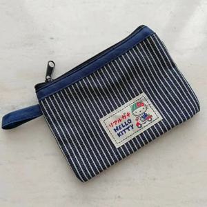 카우보이 스플라이싱 키티 고양이 메이크업 가방, 대용량 립스틱 이어폰 가방, 휴대용 통근 지갑