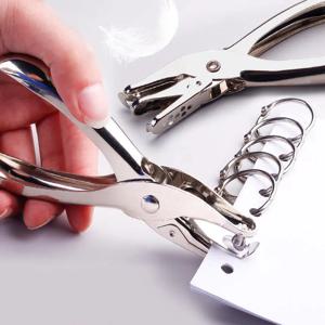 단일 핸드헬드 원형 구멍 펀처, 핸드헬드 금속 사무용품, 6mm 구멍 직경 펀치 문구