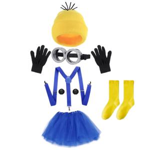 성인용 미니언 의상 의상 미니언 고글과 모자 복장 멋진 드레스 파티를위한 코스프레 액세서리 Despicables Me 의상