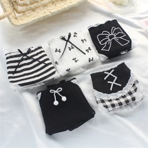 여성용 심리스 코튼 팬티, 나비 섹시 디자인, 독특한 미드 웨이스트, 여성 브리프, 통기성 속옷, 부드러운 란제리, 1 개