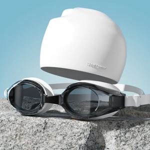 수영 고글 모자 성인 HD 안개 방지 수영 고글 세트 방수 실리콘 수영 안경 안티 uv 수영 안경