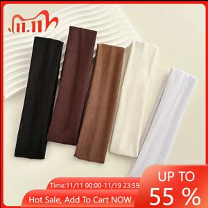 사계절 솔리드 스포츠 머리띠 여성용 피트니스 러닝 요가 솔리드 컬러 탄성 헤어 밴드 스트레치 메이크업 헤어 액세서리