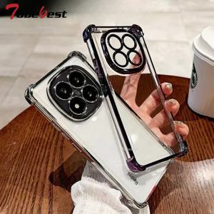 투명 충격 방지 도금 실리콘 케이스, 샤오미 레드미 14C 노트 14 프로 플러스 4G 5G 소프트 백 커버