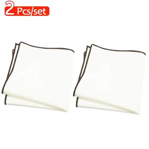 남성용 2Pcs 손수건 코튼 린넨 남성용 손수건 포켓 스퀘어 홀더 결혼식 운동을위한 흰색 Hankies