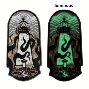 바다에 1PC 빛나는 등대 수 놓은 패치 미적 배지 DIY 선물 철 의류 모자 가방 자 켓 트럭 모자에 대 한 패치에