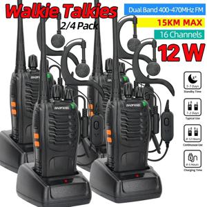 2/4PCS Baofeng BF-888S 12W 워키 토키 듀얼 밴드 휴대용 장거리 대기 UHF 400-470MHz USB 햄 양방향 라디오 사냥