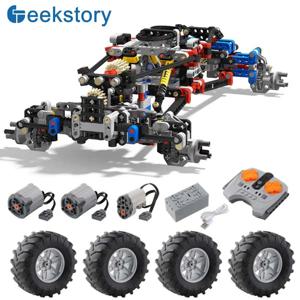 MOC 4륜구동 RC카 섀시 키트 드라이브 클라이밍카 오프로드 서스펜션 8CH APP 리모컨 8882 레고용 기술 부품