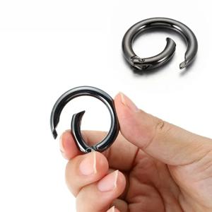 10 개/몫 금속 스프링 게이트 O 링 가방 버클 금속 걸쇠 Carabiner 스냅 후크 스프링 열쇠 고리 DIY 가방 수하물 쥬얼리 Accessorie