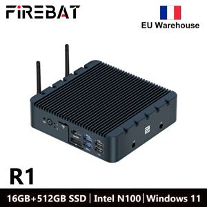 FIREBAT 미니 PC R1(인텔 프로세서 N100, RAM 8GB, SSD 256GB, 인텔 UHD 그래픽, Windows 11 Pro), 블랙
