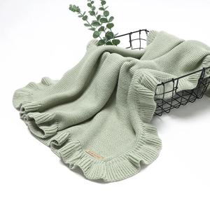 아기 담요 니트 유아 소년 어린이 침대 침구 이불 소녀 격자 무늬 90*70cm 신생아 유모차 Swaddling Warp Fashion Solid Ruffles