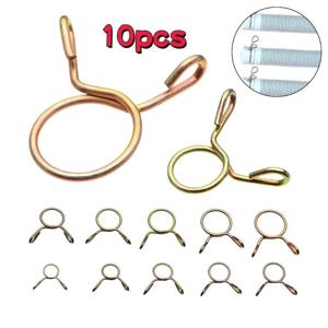 10/20/50pcs 가솔린 호스 스프링 클램프 5 ~ 14mm 아연 도금 파이프 클립 연료 라인 가솔린 파이프 연료 호스 클램프 오토바이 보트