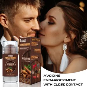 남성용 샌달우드 솔리드 향수 스틱 무알콜, 오래 지속되는 향수, 휴대용 목재 솔리드 향수 향수, 릴리스 참