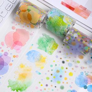 2m/롤 아트 컬러 PET 마스킹 테이프 수채화 테이프 장식 접착제 스크랩북 용품 저널 미적 문구 스티커