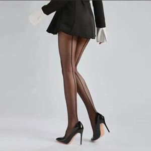 5/1pairs 여성용 한 라인 패턴 스타킹 및 팬티 스타킹 슬림 피트 초박형 안티 후크 스타킹 여성용 팬티 스타킹 양말