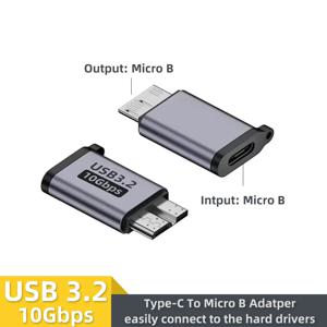 USB C 3.0 마이크로 B 남성-유형 C 여성 어댑터 유형-C-노트북 외장형 하드 드라이브 디스크 박스 용 마이크로 B 커넥터 Samsung S5