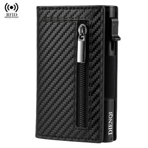 탄소 섬유 Rfid 신용 카드 소지자 남성 지갑 돈 가방 럭셔리 브랜드 최소한의 슬림 얇은 지갑 블랙 클러치 지갑 남성