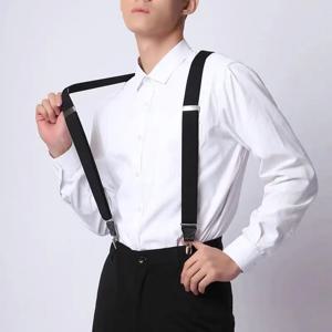 강력한 클립이 있는 남성용 조절 가능한 X-백 멜빵 남성용 작업 및 청바지용 멜빵
