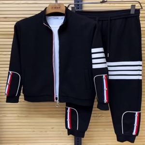 남성용 봄 신상 부드럽고 편안한 패션 스포츠웨어 세트 캐주얼 긴팔 셔츠와 긴 바지 청년 트렌디 의상