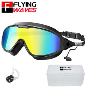 대형 프레임 성인 수영 고글 안개 방지 와이드 뷰 코팅 렌즈 UV 보호 풀 수영 안경 성인 청소년 남성 여성을위한