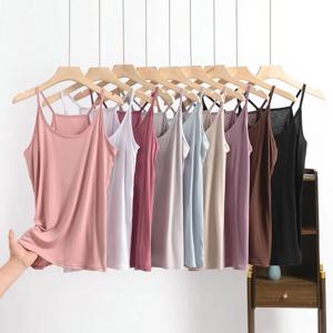 플러스 사이즈 XL ~ 8XL 모달 탱크 탑 O 넥 슬림핏 민소매 티 베이스 레이어 언더셔츠 탑 솔리드 컬러 캐미솔