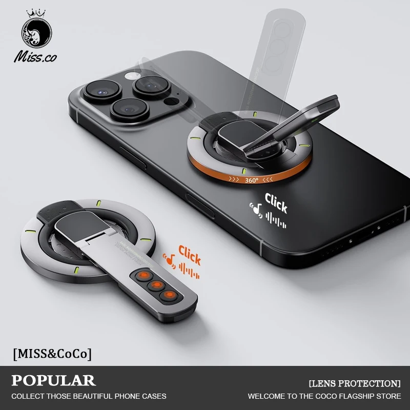 MagSafe 전화 그립 스탠드, 3-in-1 자기 손가락 링 홀더 iPhone 17 16 15 14 13 12 용 양면 자기 전화 스탠드