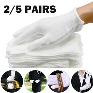 새로운 솔리드 컬러 남성과 여성의 에티켓 흰색 면 장갑 웨이터 드라이버 보석 작업자 손가락 장갑 땀 장갑