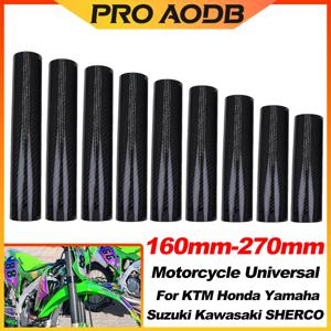 KTM 가와사키 스즈키 혼다 야마하 Husqvarna Sur-Ron 베타 유니버설 부품 용 160mm-270mm 탄소 섬유 프론트 포크 가드 랩 커버