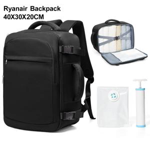 캐빈 백 언더시트 여행용 백팩, 여성용 남성용 야외 백팩(진공 가방 포함) 펌프 기내용 백팩, 캐빈 수하물 40x30x20