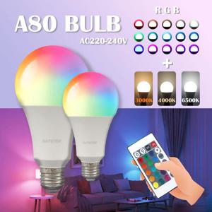 1-10PCS 슈퍼 밝은 20W RGB LED 전구 램프 24 키 원격 제어 Dimmable AC220V 침실 거실 홈에 대 한 다채로운 변경