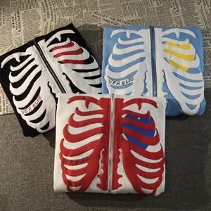 Y2K 스켈레톤 후드티 여성 2025 여성 고딕 검정 지퍼 오버사이즈 스웨트셔츠 여성 레트로 하라주쿠 캡슐 스트릿웨어 탑