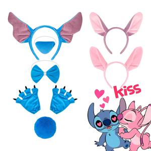 디즈니 릴로 & 스티치 천사 의상 놀이 액세서리 머리띠 활 코 아이 생일 파티 사진 소품 실험 626 변장