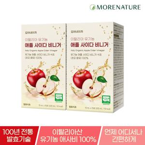 모어네이처 100% 유기농 애사비 애플사이다비니거 사과초모 식초 15포, 2박스