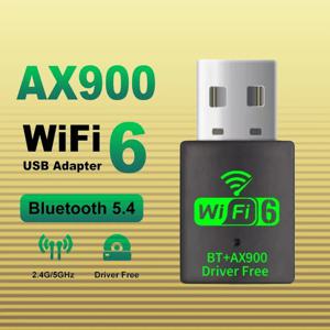 와이파이 6 미니 USB 동글 네트워크 카드 BT 5.4 수신기 동글 AX900 윈도우 10/11 PC 듀얼 밴드 2.4G/5Ghz
