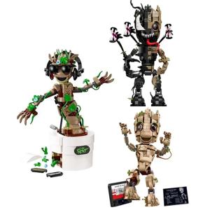 뜨거운 장난감 마블 슈퍼 영웅 춤 베놈 그루트 빌딩 블록 트리 맨 피규어 벽돌 호환 76249 76217 76297 선물 어린이