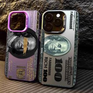 달러 인기 디자인 PC 폰 케이스 (아이폰 15 16 14 플러스 16E 13 12 프로 맥스) 충격 방지 무광 하드 USD 폰 커버