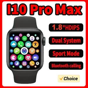 스마트워치 I10 Pro Max 메탈 스트랩 스포츠 피트니스 트래커 커스텀 다이얼 스마트워치 남녀 공용 애플 폰 및 안드로이드 IOS 호환 선물