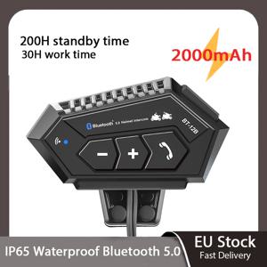 1/2Pcs 오토바이 헬멧 인터폰 헤드셋 BT-12B 방수 블루투스 헤드셋 인터폰 소음 감소 무선 인터폰