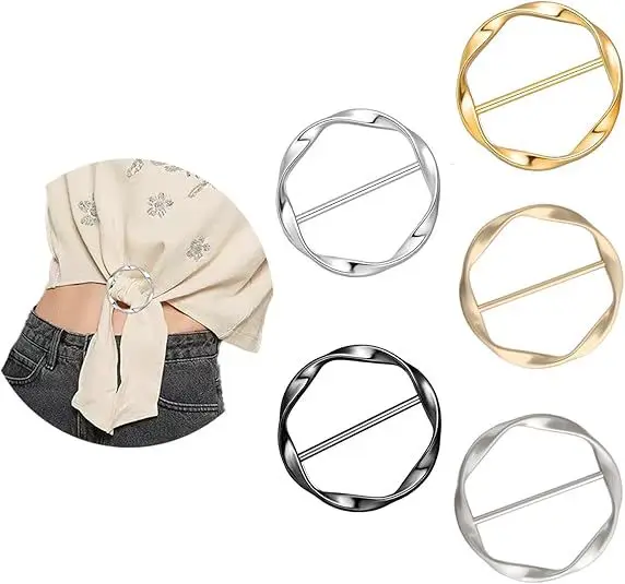 5피스 세트 금속 조절 버클 ​ ​   (셔츠/스카프/벨트용 다용도)