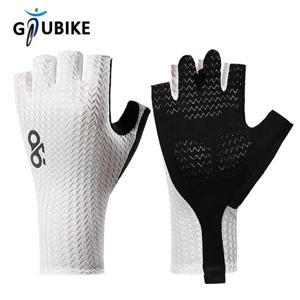 GTUBIKE 짧은 사이클링 장갑 핑거리스 장갑 미끄럼 방지 자전거 라이크라 패브릭 Mtb 도로 자전거 스포츠 레이싱을위한 반 손가락 벙어리 장갑