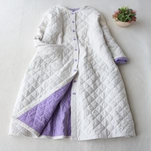 플러스 사이즈 가을 겨울 코튼 재킷 퀼팅 롱 따뜻한 캐주얼 루즈 아티스틱 다이아몬드 패턴 여성 패션 아우터웨어